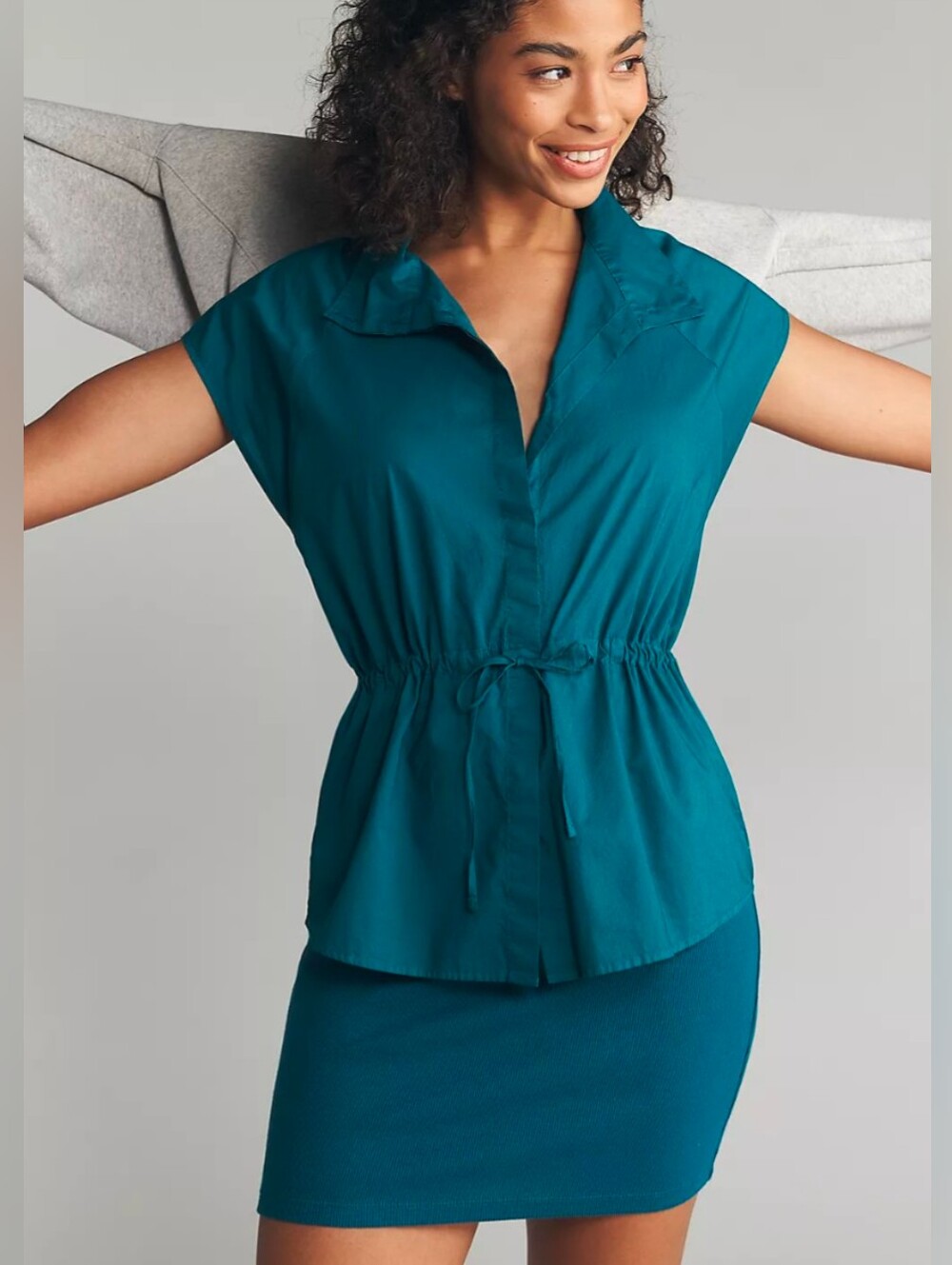 Anthropologie Sundry Sporty Twofer Mini Dress Kayaking Green Size S